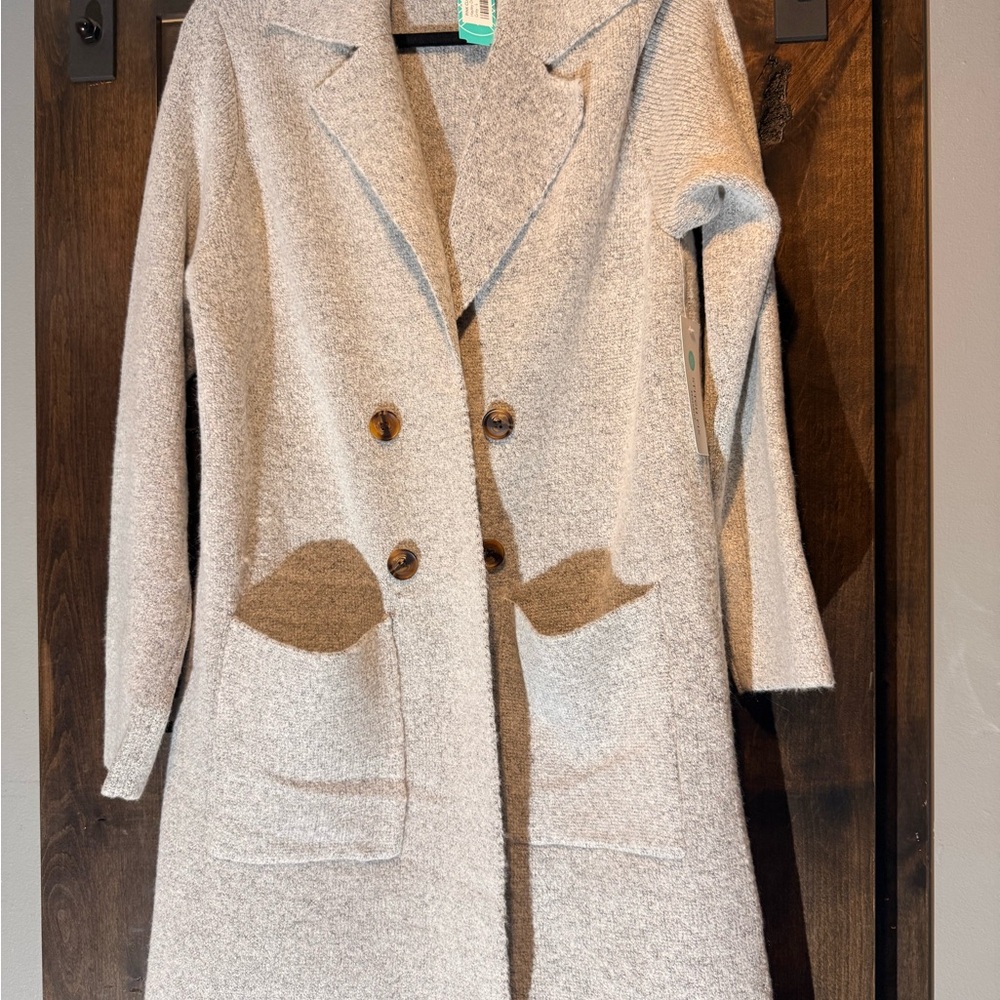 Pink Clover Cream Cardigan Sweater